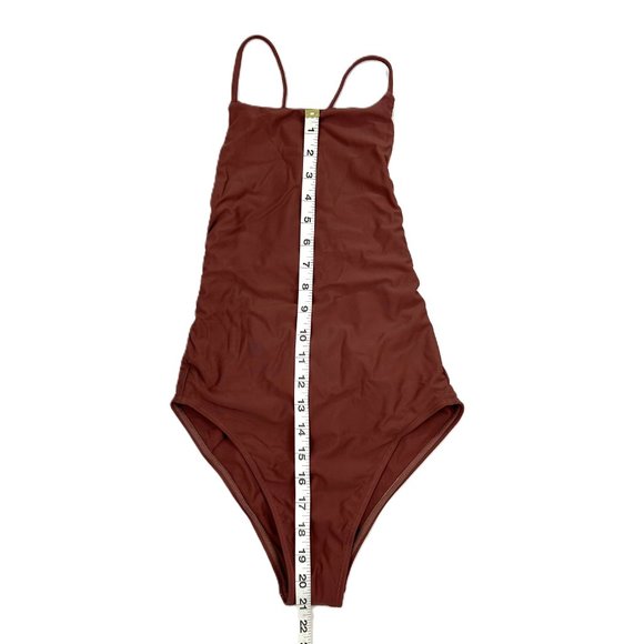 Women’s Open Back Tied Brown Leotard, Size S - Picture 3 of 8